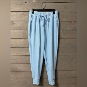 NWT INC International Concepts Light Blue Sparkle High Rise Joggers Sz M Summer